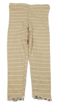 Béžovo-bílé pruhované žebrované legíny Primark