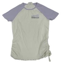 Bílo-lila tričko s nápisem H&M