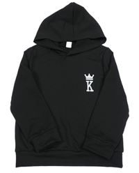 Černá mikina s písmenem a kapucí shein