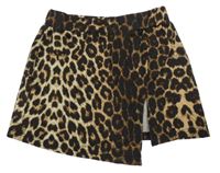 Černo-béžová sukně s leopardím vzorem 