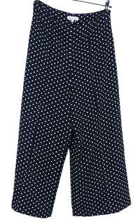 Dámské tmavomodré puntíkované culottes kalhoty zn. Warehouse 