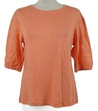 Dámské lososové triko s madeirovými rukávy 