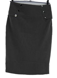 Dámská tmavošedá pouzdrová sukně s gombíky Papaya 