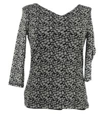 Dámské černo-šedé kytičkované tylové triko S. Oliver 