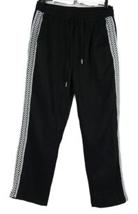 Dámské černé teplákové kalhoty s pruhy Shein 