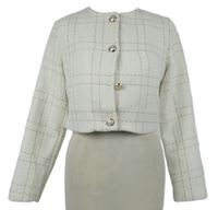 Dámský bílý kostkovaný crop blejzr Shein 