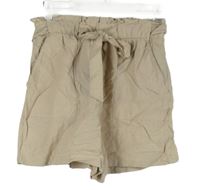 Nové - Dámské béžové lněné kraťasy s páskem New Look 