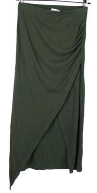 Dámská khaki žebrovaná midi sukně Amisu 