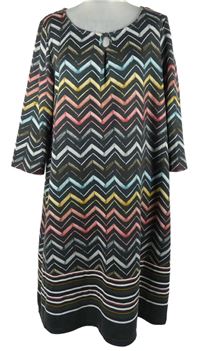 Dásmké šedo-barevné vzorované šaty Gina Benotti 