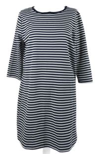 Dámské tmavomodro-bílé pruhované šaty Jean Pascale 