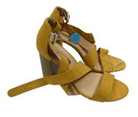 Nové - Dámské okrové semišové lodičky na podpatku Primark vel. 39