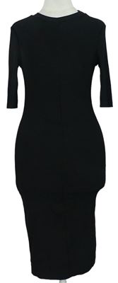 Dámské černé žebrované pouzdrové šaty H&M