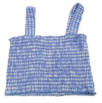 Modro-bílý kostkovaný žabičkový crop top George