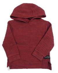 Vínová melírovaná kostkovaná mikina s kapucí zn. Primark