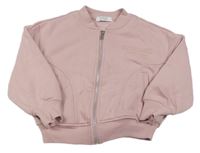 Světlerůžová propínací oversize mikina s nápisem zn. Primark