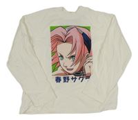 Bílé triko s obrázkem Naruto H&M