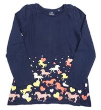 Tmavomodré triko s koníky Topolino