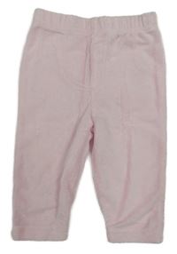 Světlerůžové žebrované sametové legíny Ergee