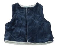 Tmavomodrá sametová propínací vesta Obaibi