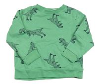 Zelená mikina s dinosaury H&M