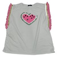 Bílé tričko s melounem z flitrů 