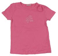 Růžové žebrované tričko s výšivkou 