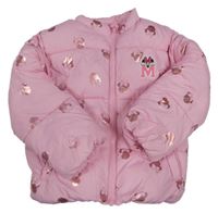 Růžová šusťáková zimní bunda s Minnie F&F
