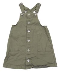 Khaki riflové propínací laclové šaty H&M
