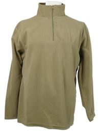 Pánská béžová fleecová mikina s rolákem 