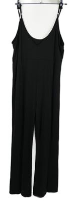Dámský černý kalhotový overal s rozparky Shein