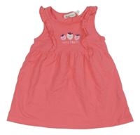 Růžové bavlněné šaty s jahodami Impidimpi