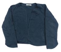 Tmavomodrý žebrovaný teplákový cardigan Mango