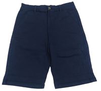 Tmavomodré plátěné chino kraťasy M&Co.