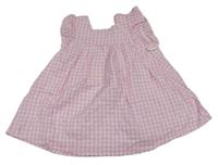 Světlerůžovo-bílé kostkované šaty M&S