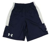 Tmavomodro-bílé sportovní funkční kraťasy Under Armour 