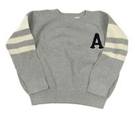 Šedý žebrovaný svetr s písmenem H&M