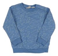 Modrá mikina s dinosaury 