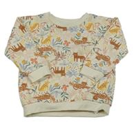 Smetanovo-květovaná mikina s šelmami Primark