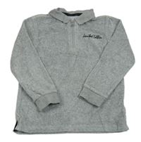 Šedé sametové polo triko s nápisem George