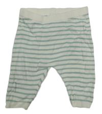 Bílo-zelené pruhované pletené tepláky Next