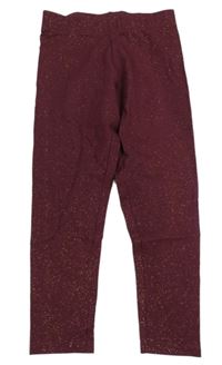 Vínové třpytivé legíny Nutmeg