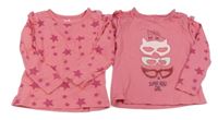 2x růžové triko - s maskami + s hvězdami Kuniboo