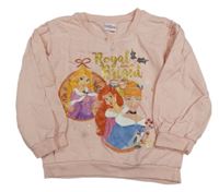 Světlerůžová mikina s princeznami Disney