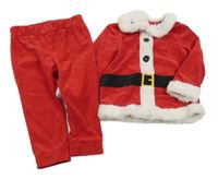 2set - Červeno-bílá sametová mikina + tepláky - Santa C&A