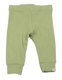 Světlezelené žebrované lehké tepláky Zara