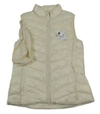 Nové - Smetanová prošívaná šusťáková zateplená vesta + sáček St. Bernard