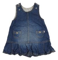 Tmavomodré riflové laclové šaty H&M