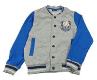 Šedo-modrá baseballová mikina s potiskem Lupilu