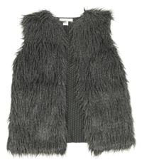 Šedá kožešinová/pletená vesta Primark