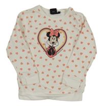 Bílá mikina se srdíčky a Minnie Disney